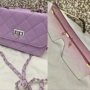 Cute mini quilted handbag with shades to match.